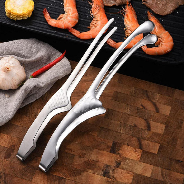 Zntellectual 3 Pieces Stainless Steel Grill Tongs Korean Japanese BBQ
